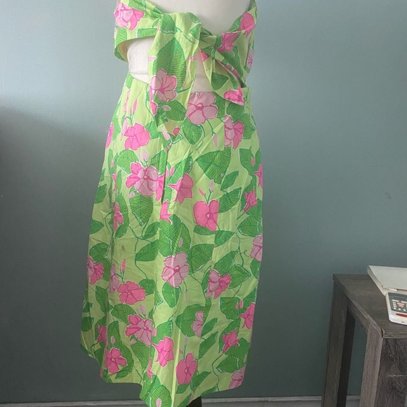Vintage Lily Pulitzer Sabrina Pink and Pistachio green strapless dress - Picture 10 of 10